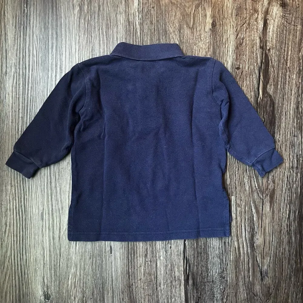 Polo by Ralph Lauren Boy's 12M Long Sleeve Navy Polo Shirt